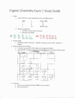 Exam 1 Study Guide- Organic Chemistry
