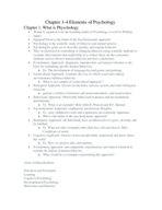 Elements of Psychology Chapter 1 Notes 