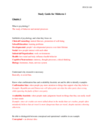 Study Guide for Midterm 1
