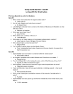 Study Guide for Test #1