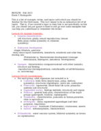 Bio 209 Exam 3 Study Guide
