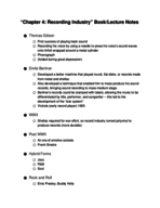 Chapter 4: Recording Industry