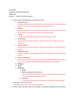 HTM 322 Exam 2 study guide