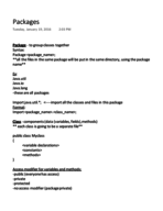Packages Notes