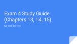 Exam 4 Study Guide