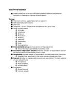 Descriptive Research