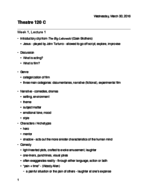 Theatre 120C, Week 1 Notes