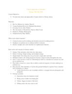 Critical Approaches to Literature HUMA 3300.001